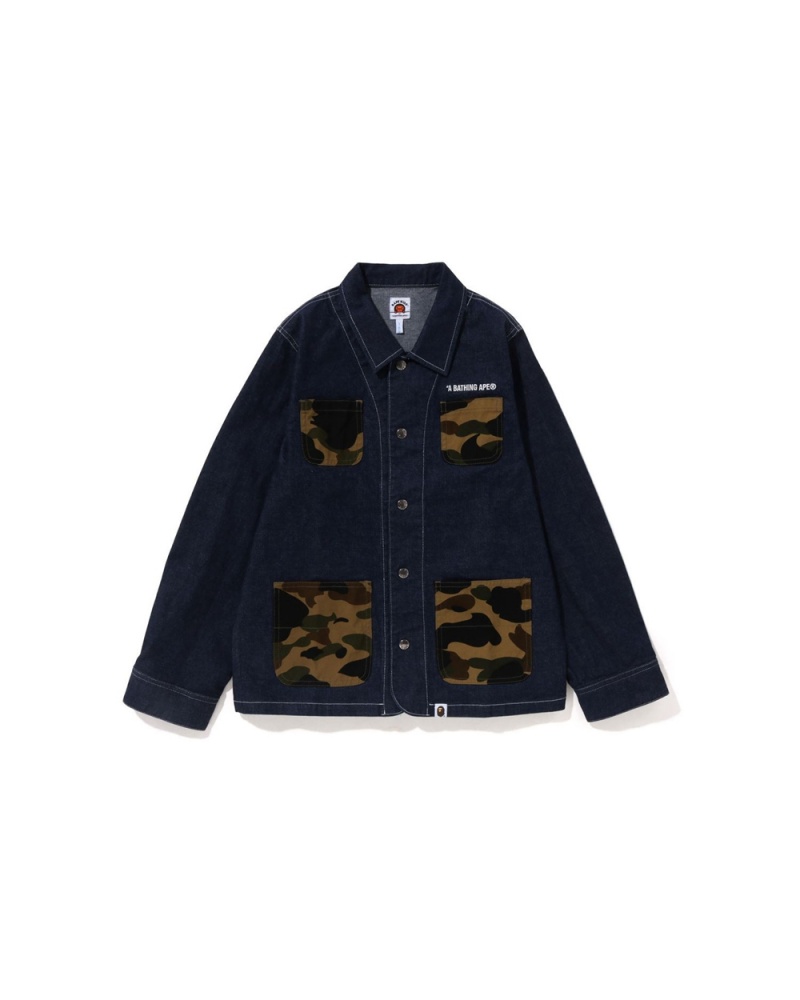 Vêtements D'extérieur Bape 1st Pocket Denim Coverall Jr Bleu Enfant | GJB-91045689